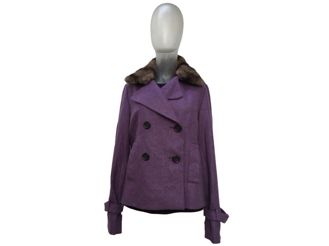 Gerard Darel Coats, Outerwear Purple Wool  ref.78033