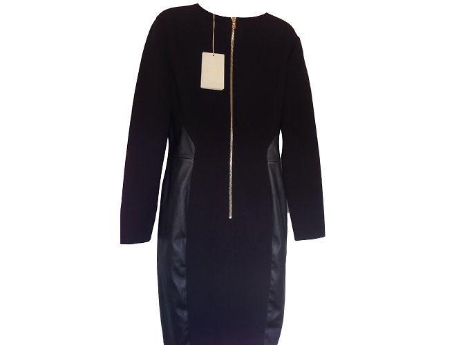 Vestido negro de piel de cordero Emilio Pucci