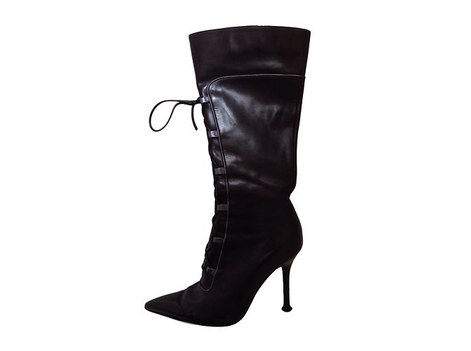 Sergio Rossi Lederstiefel aus Lammleder Schwarz Größe 36,5