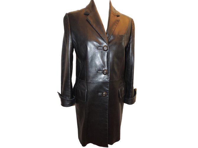 Dior Coats, Outerwear Black Leather  ref.78160