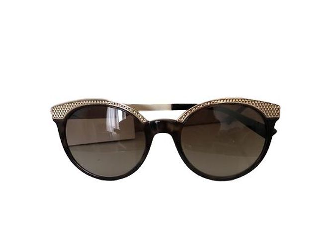 Óculos de sol Versace olho de gato tartaruga marrom e dourado