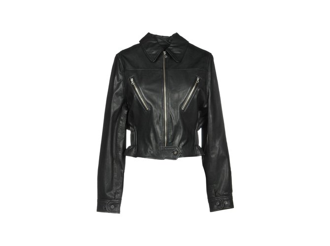 Leather Jacket Alexander McQueen, Size IT 38 Black  ref.39225