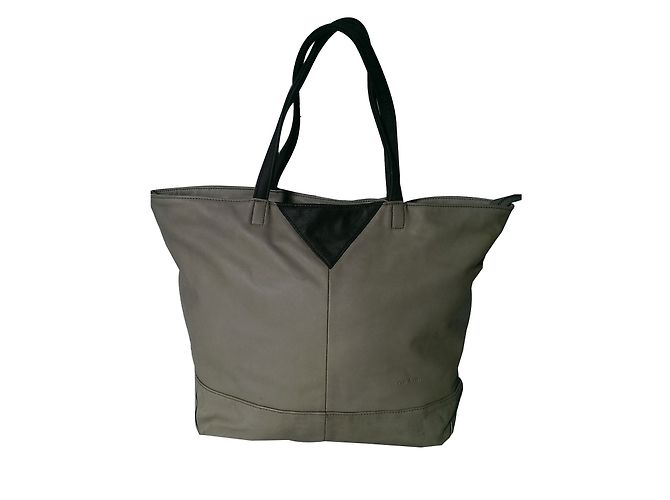 Sac cabas Nat & Nin en cuir marron sable