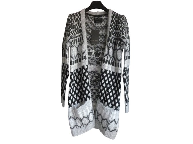 Zara wool blend cardigan Grey  ref.78275