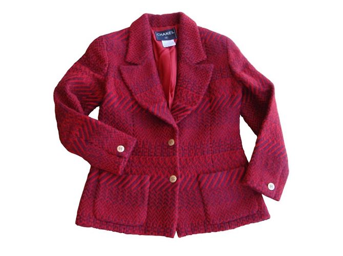 Chanel Jackets Red Dark red
