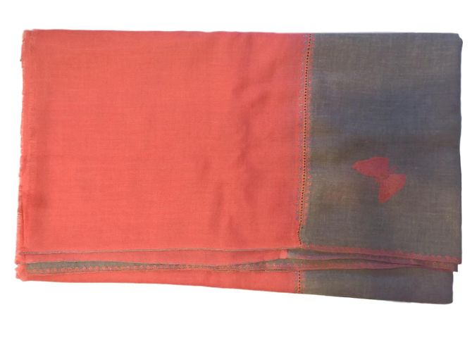 Autre Marque Pashmina in cashmere corallo e taupe