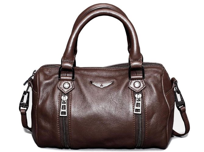 Zadig & Voltaire Bolsas Ébano Couro  ref.78535