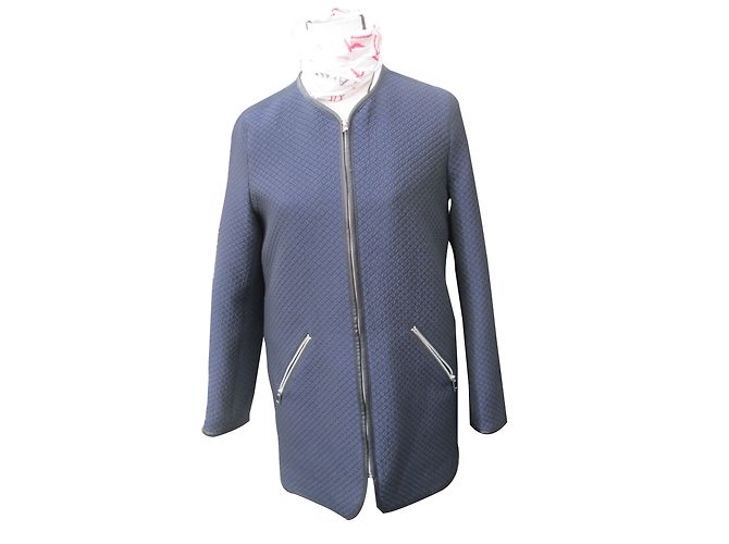 Ikks I.CODE Navy Blue Damask Jacket Size 40