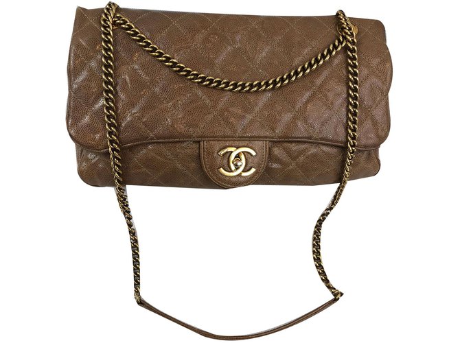 Chanel Handtaschen Hellbraun Leder  ref.78549