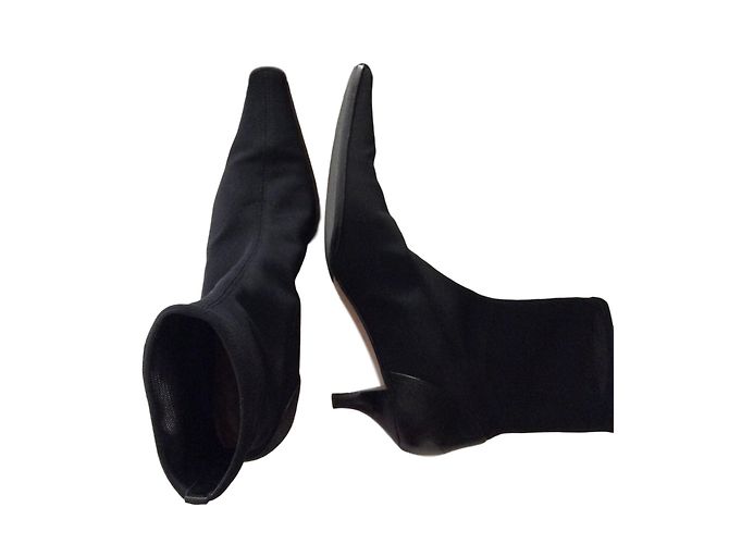 Botines Sergio Rossi de piel negra Talla 37 Negro