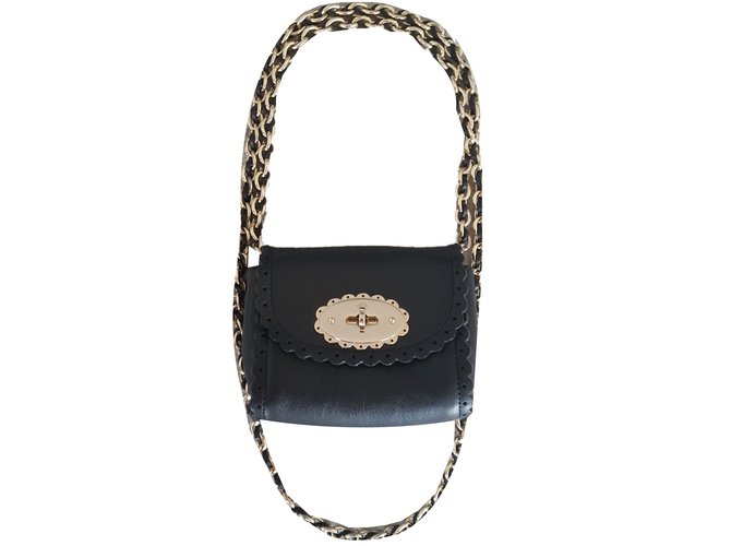 Mulberry Mini Lily cookie bag Black Leather  ref.78648