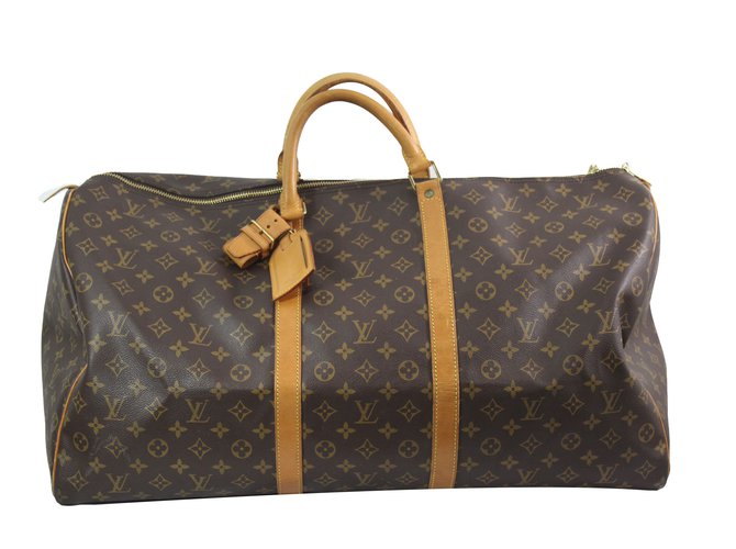 Keepall Louis Vuitton Travel bag Brown Cloth  ref.78661