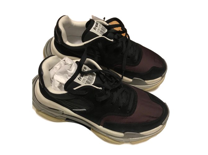 Balenciaga Triple S Sneakers in White Black Pink Pink Lyst