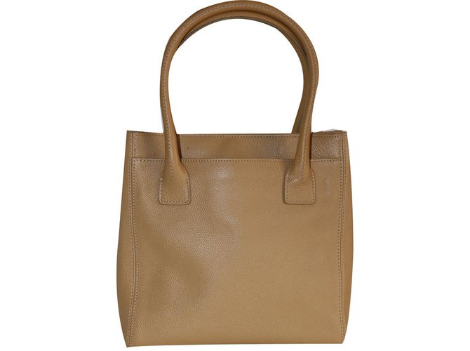 Chanel Handbags Beige Leather  ref.78733