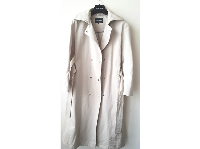 Trench Giorgio Armani Beige in Cotone