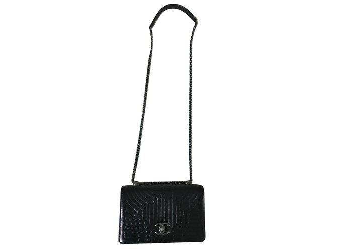 Chanel TIMELESS Preto Couro  ref.78877