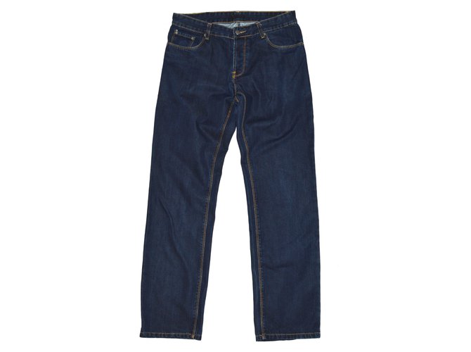 Prada Pantaloni Blu Cotone  ref.78905