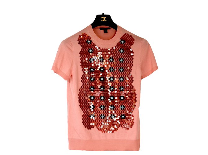 Louis Vuitton Strickwaren Pink Seide Wolle  ref.78953