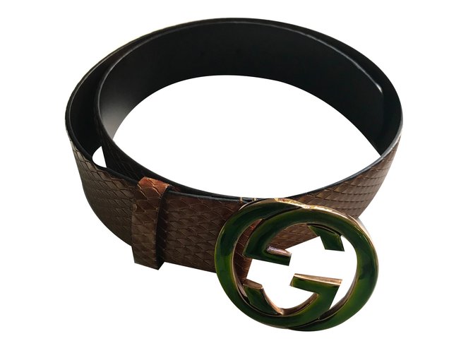 Gucci Belts Caramel Exotic leather  ref.78982