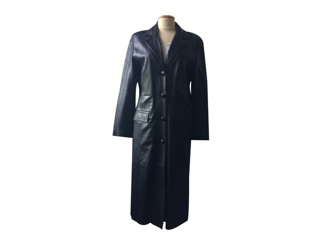 Autre Marque Coats, Outerwear Black Leather  ref.78994