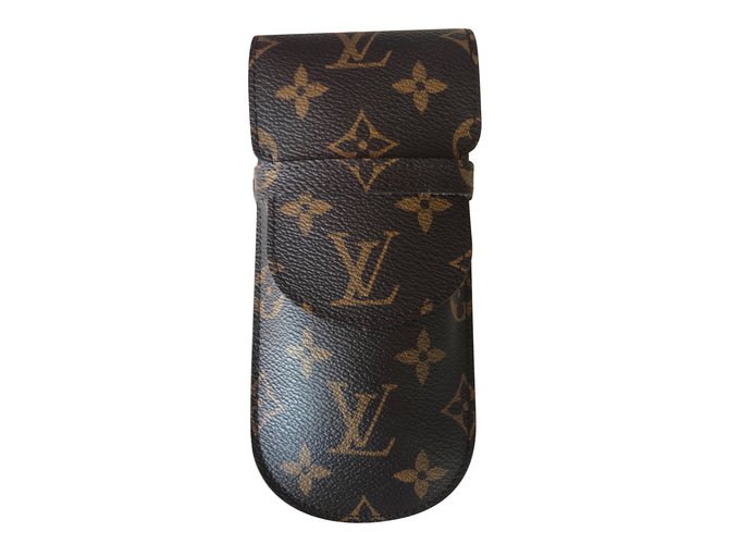 Louis Vuitton Custodia / etui per occhiali o portapenne Marrone Beige Panno  ref.79021