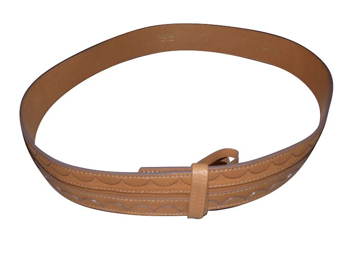 Cinturón Lanvin de piel marrón camel Marrón claro Caramelo