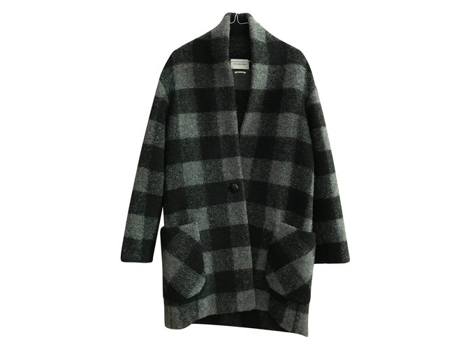 Isabel Marant Coats, Outerwear Black Dark grey Wool  ref.79110