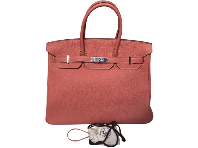 Birkin Hermès Handtaschen Pink Leder  ref.79165