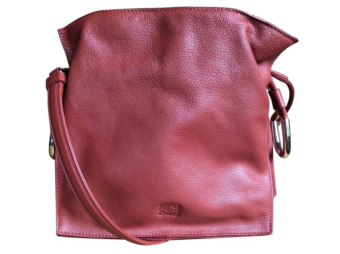 Loewe Flamenco Leather cross body bag Cognac  ref.79193