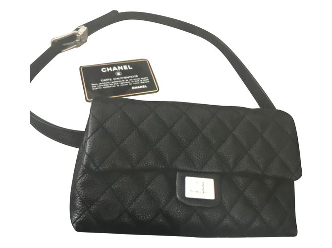 Chanel Clutch-Taschen Schwarz Leder  ref.79211