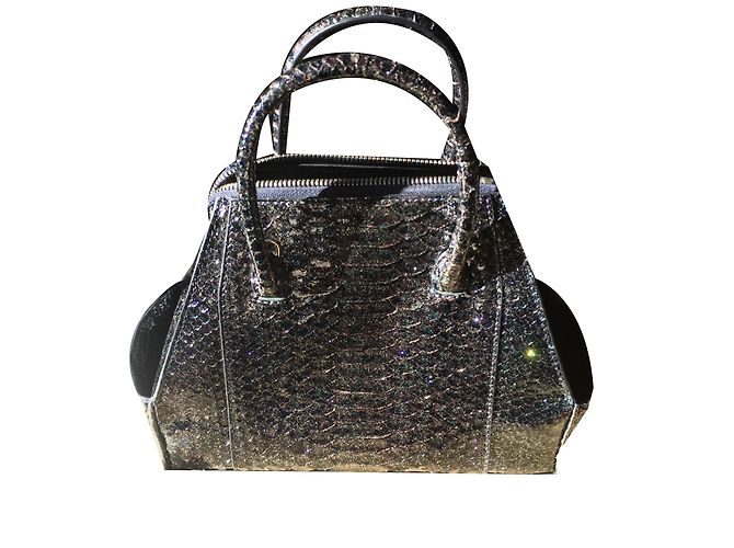 La Perla Python Black Metallic Handbag