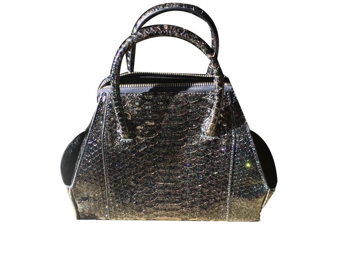 La Perla Python Handtasche schwarz metallic 