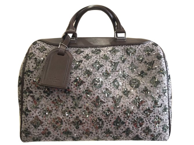 Louis Vuitton Handbag Brown Tweed  ref.79328