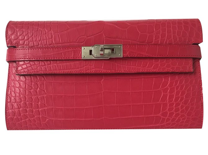 Kelly Hermès Geldbörsen Pink Exotisches Leder  ref.79331