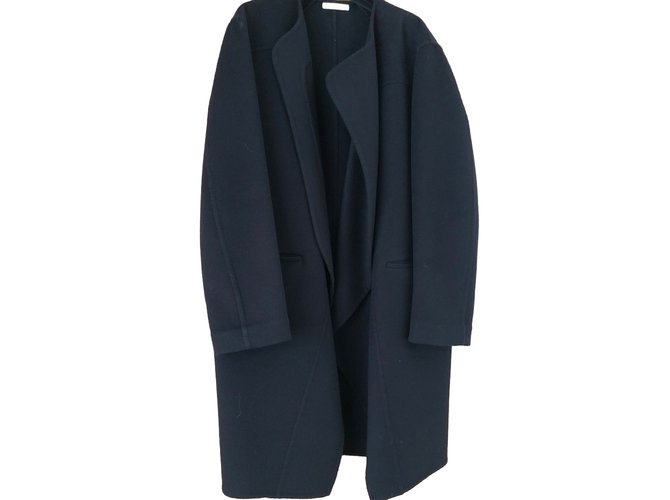 Céline Manteau oversize Laine Bleu Marine  ref.79391