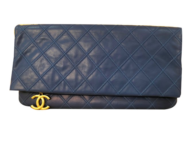 Clutch Chanel Blue Paris-Dallas 2013 Leather  ref.79415