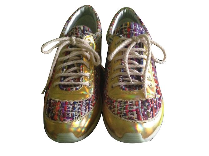 Chanel Trainers Lambskin Multi Color Size 40