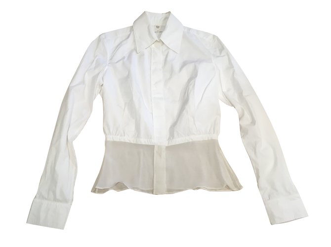 Hermès Tops Branco Seda Algodão  ref.79448