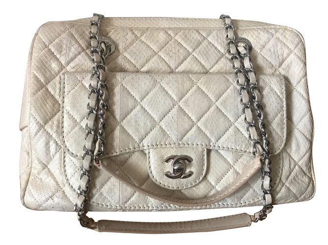 Chanel Handtasche Beige Exotisches Leder  ref.79497