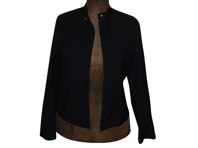 Barbara Bui Biker jackets Black Cotton  ref.79513