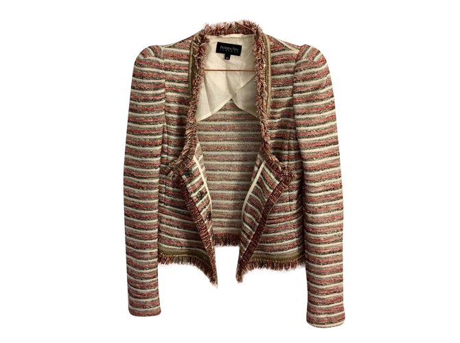 Patrizia Pepe Jackets Red Beige Golden Grey Cotton  ref.79542