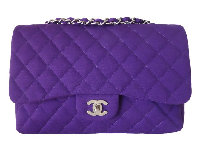 Timeless Chanel Handbags Purple Cloth  ref.79636