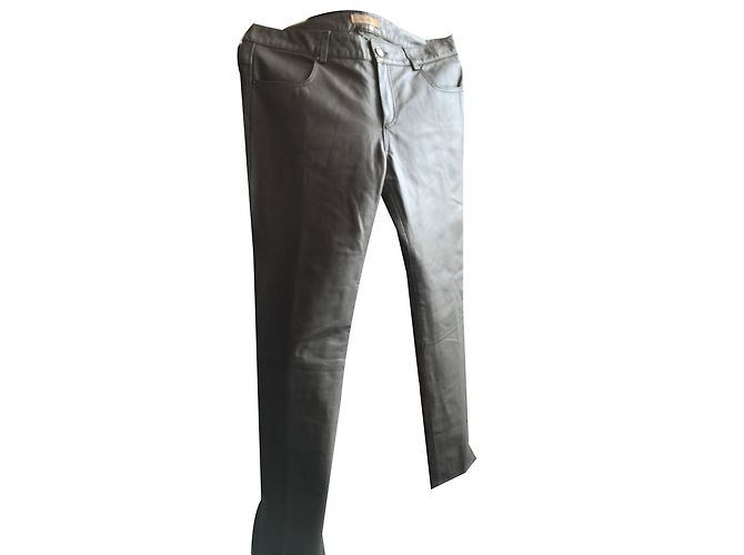 Pantalones Bel Air de piel de cordero gris