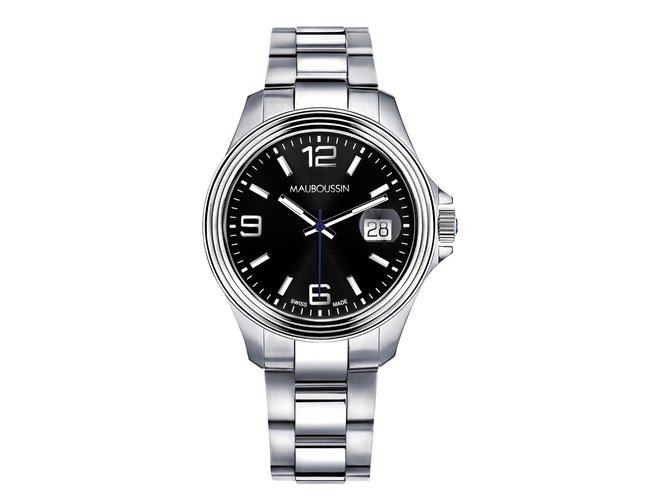 Mauboussin Men's Automatic "Homme d'Humour'  40MM, platinum and steel, transparent sapphire crystal back Silvery  ref.79794