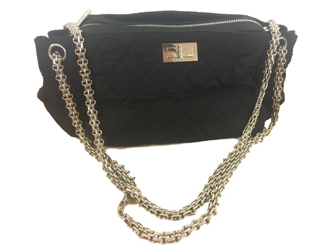 Chanel Handtaschen Schwarz Tuch  ref.79907