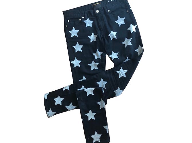 Jeans Saint Laurent con estampado de estrellas negras Negro