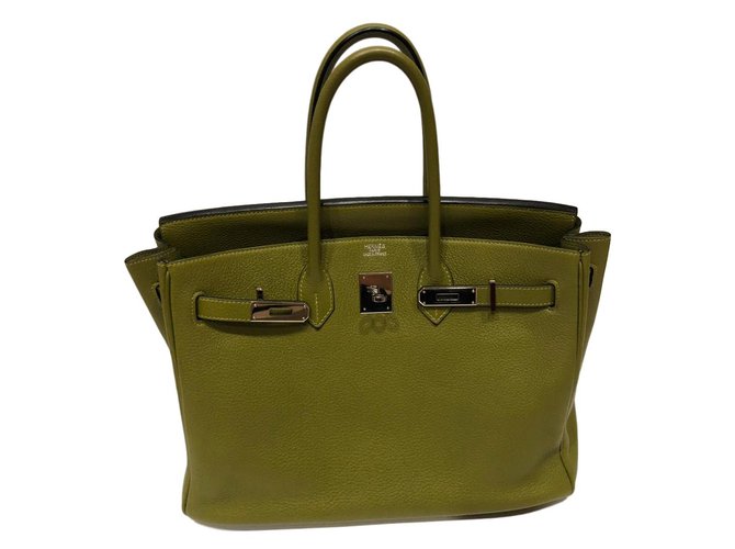 Hermès Birkin 35 Olive green Leather  ref.79944