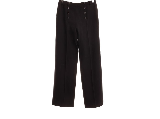 Chanel Pantalons Laine Noir  ref.80015