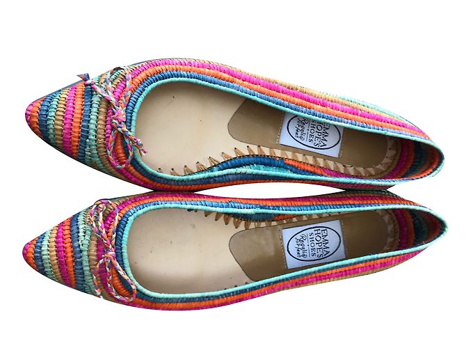 Autre Marque Sapatilhas de ballet multicoloridas em corda Multicor