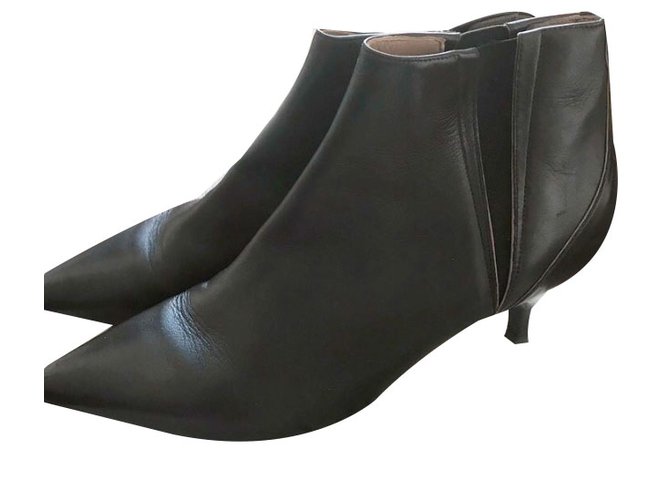 Hermès Ankle boots Black Leather  ref.80115